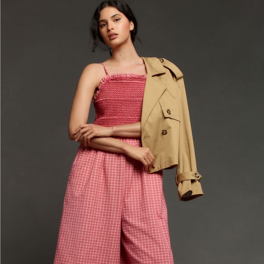Maeve Smocked Basque Jumpsuit